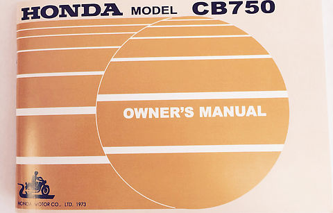 Owner&#039;s Manual 1974 CB750K4