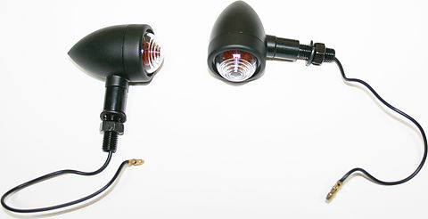 Custom Mini Black Bullet Turn Signal Lamp Set