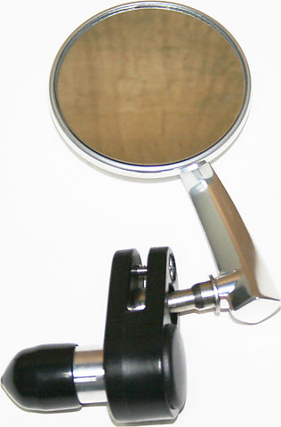 Bar End 3&quot; Mirror ~ Polished Aluminum ~ Right Side