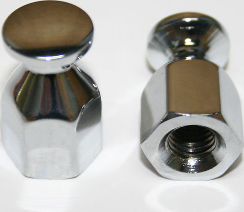 Chrome Bungee Nut Set/2 ~ 8mm x 1.25mm
