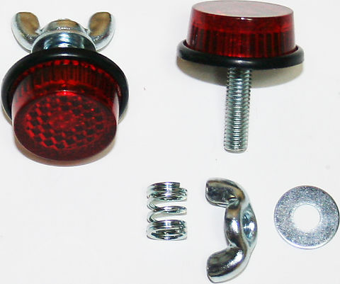 Red Reflective Licence Plate Bolts (Pk/2)