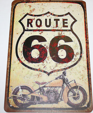Route 66 (Painted Style) - Tin Sign