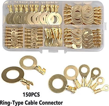 150 Pc Ring Type Terminal Crimp Set with Plastic Case