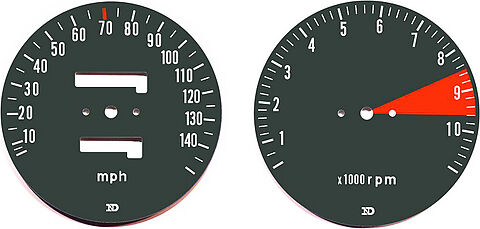 CB750F 1975 Speedo &amp; Tachometer Face Plate Set ~ MPH