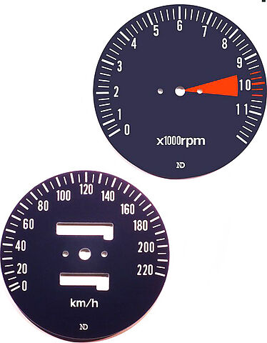CB750F 1978 Speedo &amp; Tachometer Face Plate Set ~ KM/H
