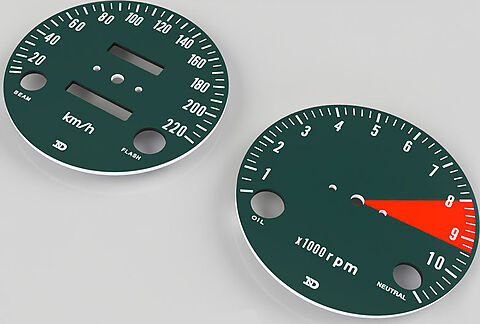 CB750K 1971 Speedo &amp; Tachometer Face Plate Set ~ KM/H