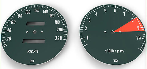 CB750K 1972 Speedo &amp; Tachometer Face Plate Set ~ KM/H