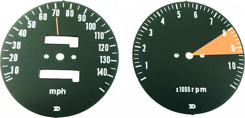 CB750K 1974 Speedo &amp; Tachometer Face Plate Set ~ MPH