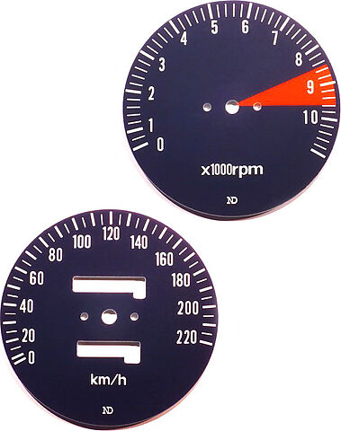 CB750K 1977 Speedo &amp; Tachometer Face Plate Set ~ KM/H