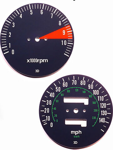 CB750K 1977 Speedo &amp; Tachometer Face Plate Set ~ MPH